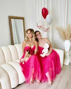 Carrie Glitter Midi Dress - Fuchsia -Curvy Charm Store Carrie Glitter Midi Dress Paige Kiara 7 Fuchsia