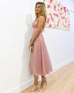 Carrie Midi Dress - Blush -Curvy Charm Store Carrie Midi Dress Blush 2