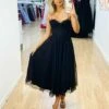 Carrie Midi Dress - Black 1 Carrie Midi Dress - Black -Curvy Charm Store Carrie Midi Dress Front 1 Black