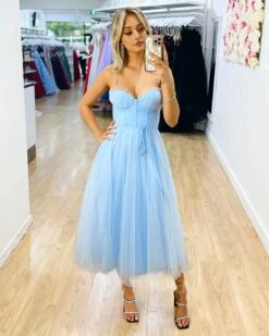 Carrie Midi Dress - Light Blue 18 Carrie Midi Dress - Light Blue -Curvy Charm Store Carrie Midi Dress Front 1 Light Blue