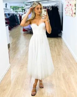 Carrie Midi Dress - White 13 Carrie Midi Dress - White -Curvy Charm Store Carrie Midi Dress Front 1 White