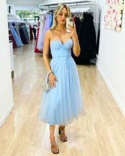 Carrie Midi Dress - Light Blue