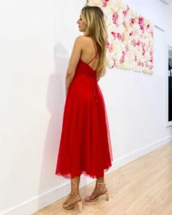 Carrie Midi Dress - Red -Curvy Charm Store Carrie Midi Dress Red 4