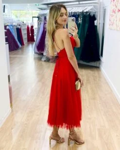 Carrie Midi Dress - Red -Curvy Charm Store Carrie Midi Dress Red 7