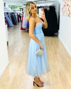 Carrie Midi Dress - Light Blue 15 Carrie Midi Dress - Light Blue -Curvy Charm Store Carrie Midi Dress Side Light Blue