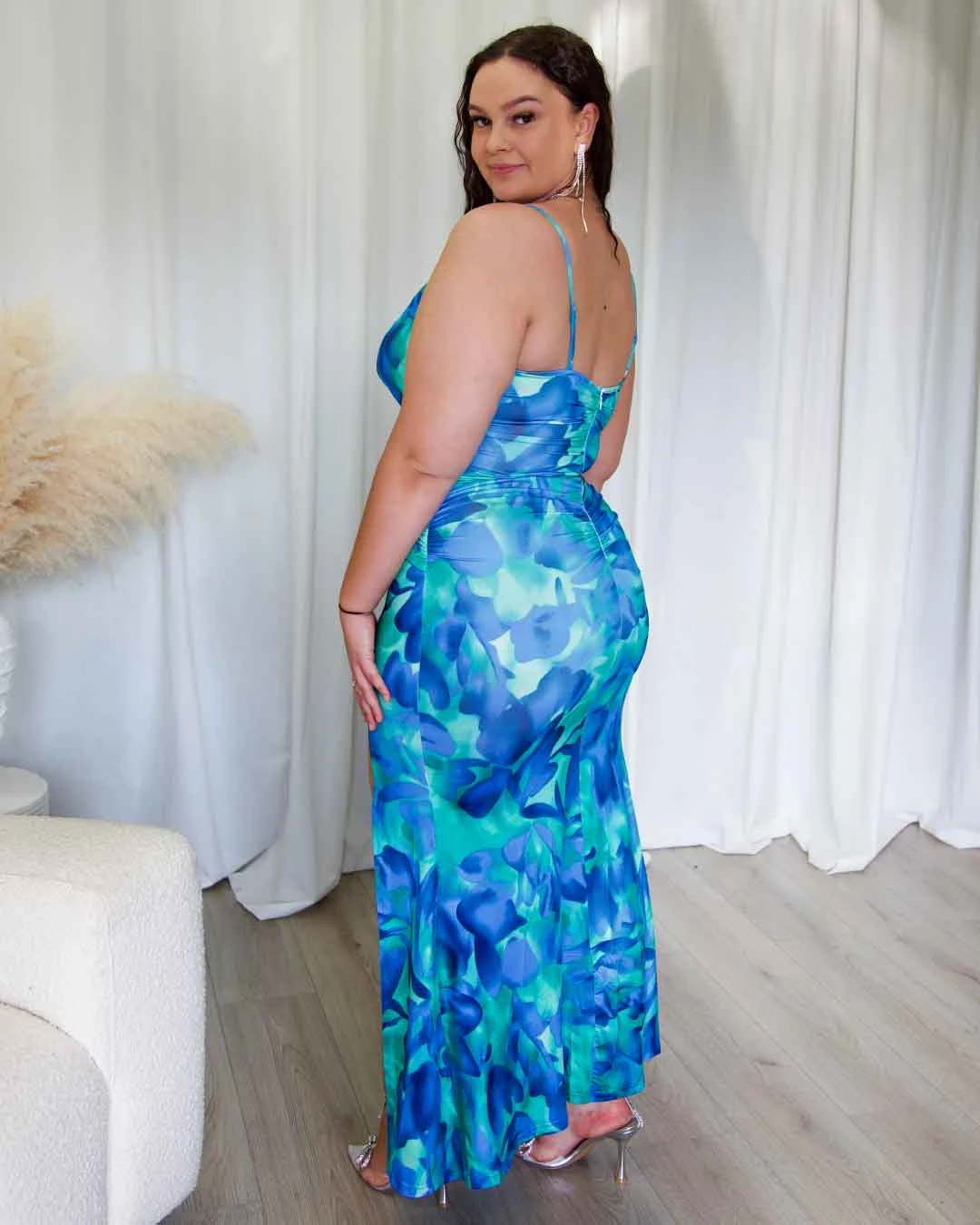 Cassie Maxi Dress - Green/Blue Print 7 Cassie Maxi Dress - Green/Blue Print - Image 5