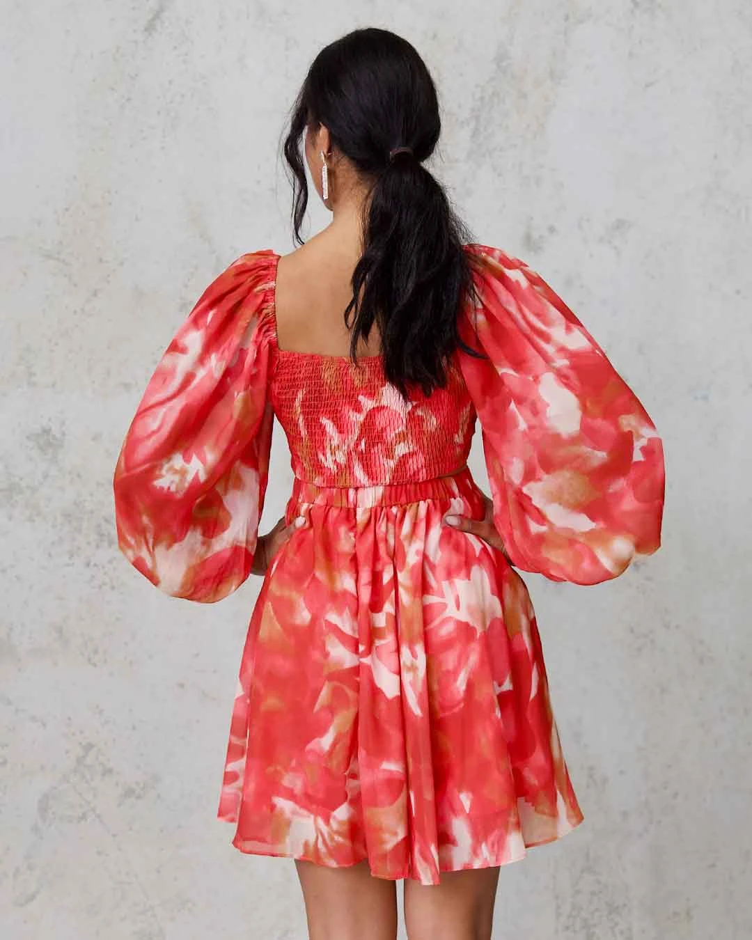 Chiara Chiffon Mini Dress - Orange Print 4 Chiara Chiffon Mini Dress - Orange Print - Image 2