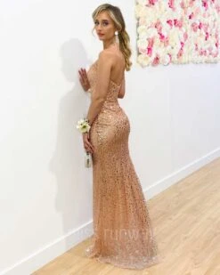 Comet Beaded Gown - Rose Gold 13 Comet Beaded Gown - Rose Gold -Curvy Charm Store Comet Beaded Gown Rose 3