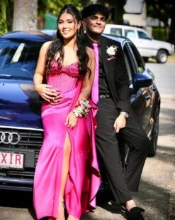 Theodora Embellished Corset Gown - Fuchsia 8 Theodora Embellished Corset Gown - Fuchsia -Curvy Charm Store Customer Picture Theodora Fuchsia 1