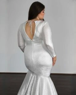 Ashley Stretch Shimmer Gown - Crystal White -Curvy Charm Store D63C8FF8 60B3 42BE 9456 ADB420D09C12 1 201 a