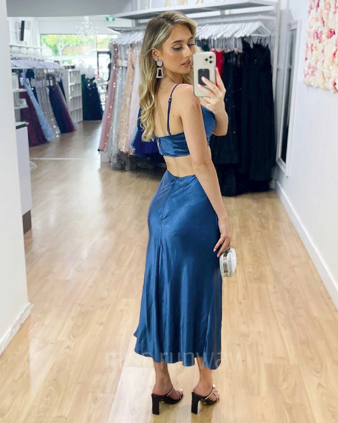 Dahlia Satin Top - Navy 9 Dahlia Satin Top - Navy - Image 7