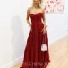 Delphine Glitter Gown - Red 1 Delphine Glitter Gown - Red -Curvy Charm Store Daphne Sparkle Satin Gown Red 5