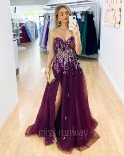 Delilah Beaded Gown - Plum 11 Delilah Beaded Gown - Plum -Curvy Charm Store Delhi Beaded Gown Plum 1