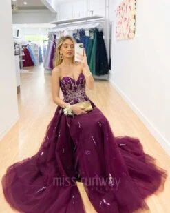 Delilah Beaded Gown - Plum 15 Delilah Beaded Gown - Plum -Curvy Charm Store Delhi Beaded Gown Plum 10