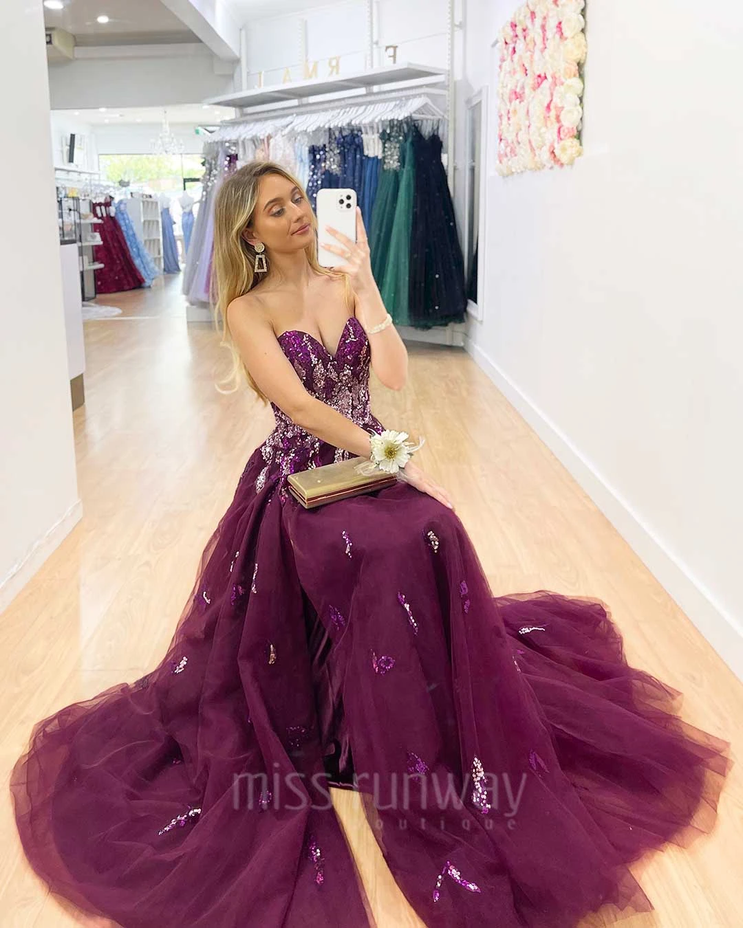 Delilah Beaded Gown - Plum 6 Delilah Beaded Gown - Plum - Image 4