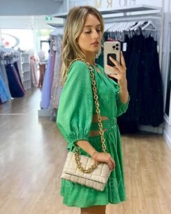 Diane Mini Dress - Green -Curvy Charm Store Diane Mini Dress Green 2