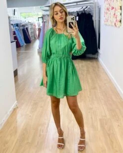 Diane Mini Dress - Green -Curvy Charm Store Diane Mini Dress Green 5