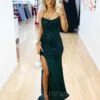 Divina Sequin Gown - Emerald -Curvy Charm Store Diva Sequin Gown Front Emerald