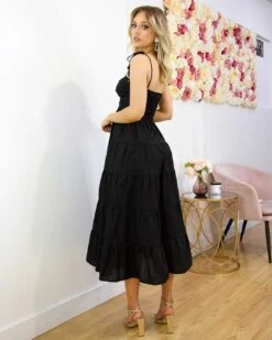Dominique Maxi Dress - Black 15 Dominique Maxi Dress - Black -Curvy Charm Store Dominique Maxi Dress Back Black