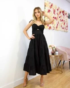 Dominique Maxi Dress - Black 23 Dominique Maxi Dress - Black -Curvy Charm Store Dominique Maxi Dress Front 4 Black