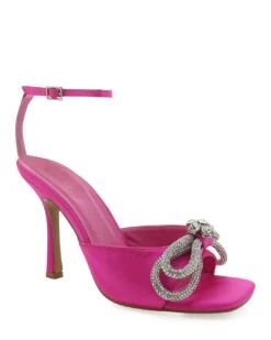 Elarni Diamante Heels - Fuschia -Curvy Charm Store Elarni Diamante Heels Side Front Fuschia