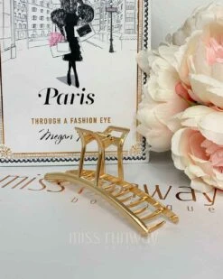 Ella Hair Claw Clip - Gold Metal -Curvy Charm Store Ella Claw Clip Gold 4