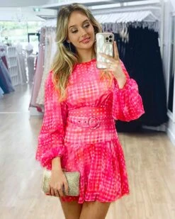 Everly Organza Mini Dress - Pink Multi