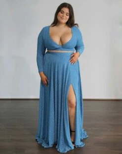 Alice Two Piece Metallic Jersey Gown - Sky Blue 10 Alice Two Piece Metallic Jersey Gown - Sky Blue -Curvy Charm Store F58505BA 1F35 4C75 B440 9500F5314764 1 201 a