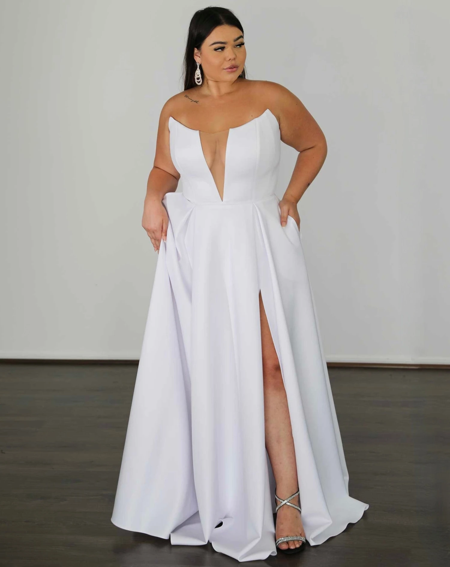 Belle Scuba Gown - White 3 Belle Scuba Gown - White