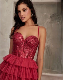 Cinamoon Layered Beaded Gown - Burgundy 7 Cinamoon Layered Beaded Gown - Burgundy -Curvy Charm Store FD6084F6 B8EC 43DE BA1B 95D2E6CE1AA7 1 201 a