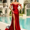 Faith Off Shoulder Corset Gown - Red 2 Faith Off Shoulder Corset Gown - Red -Curvy Charm Store Faith.Red