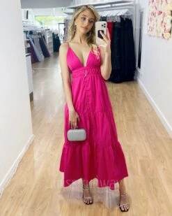 Gabby Maxi Dress - Hot Pink 18 Gabby Maxi Dress - Hot Pink -Curvy Charm Store Gabby Maxi Dress Hot Pink 7