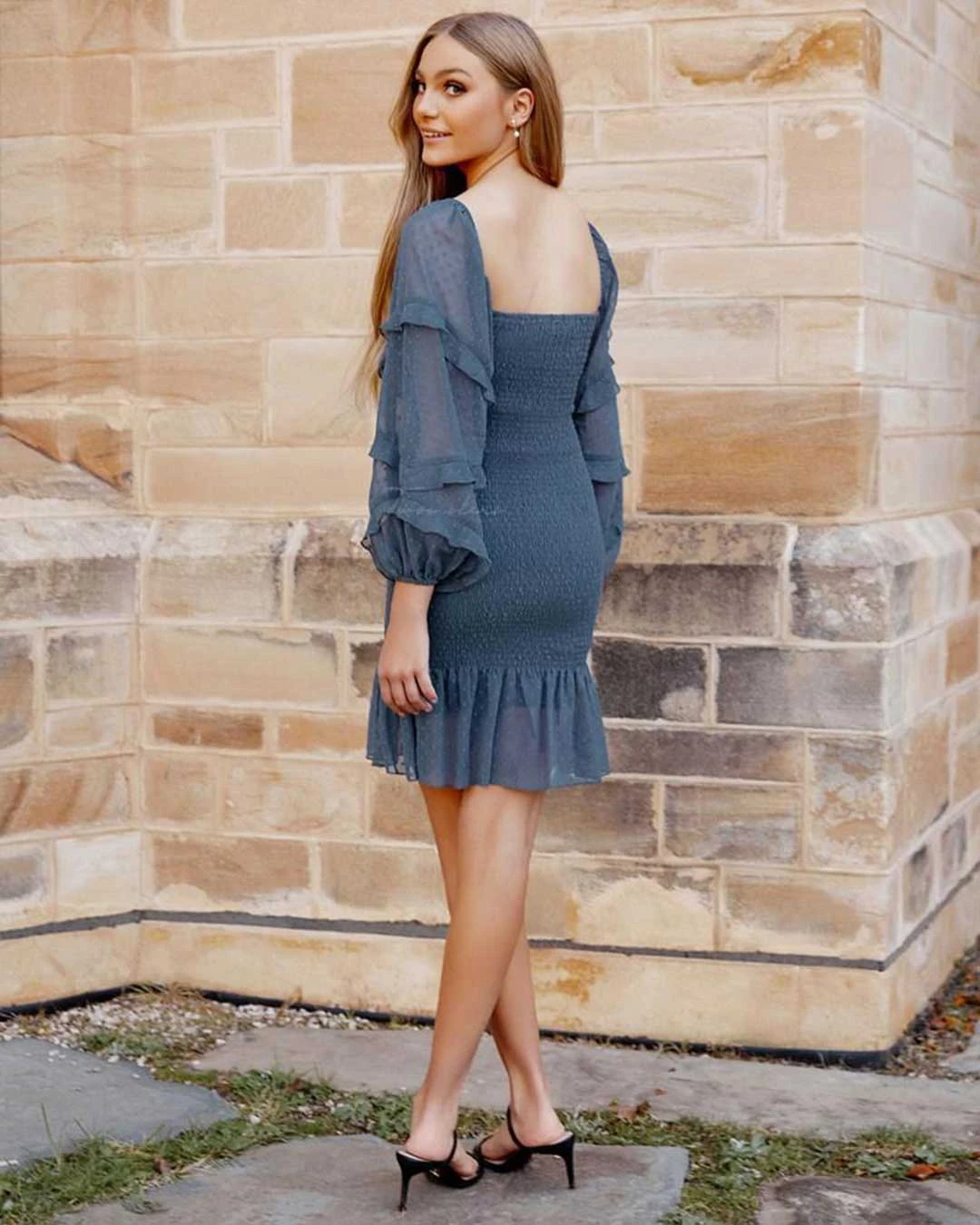 Gail Dress - Steel Blue 4 Gail Dress - Steel Blue - Image 2