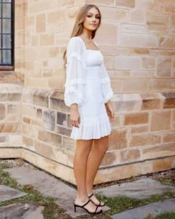 Gail Dress - White 12 Gail Dress - White -Curvy Charm Store Gail Dress Side 2 White