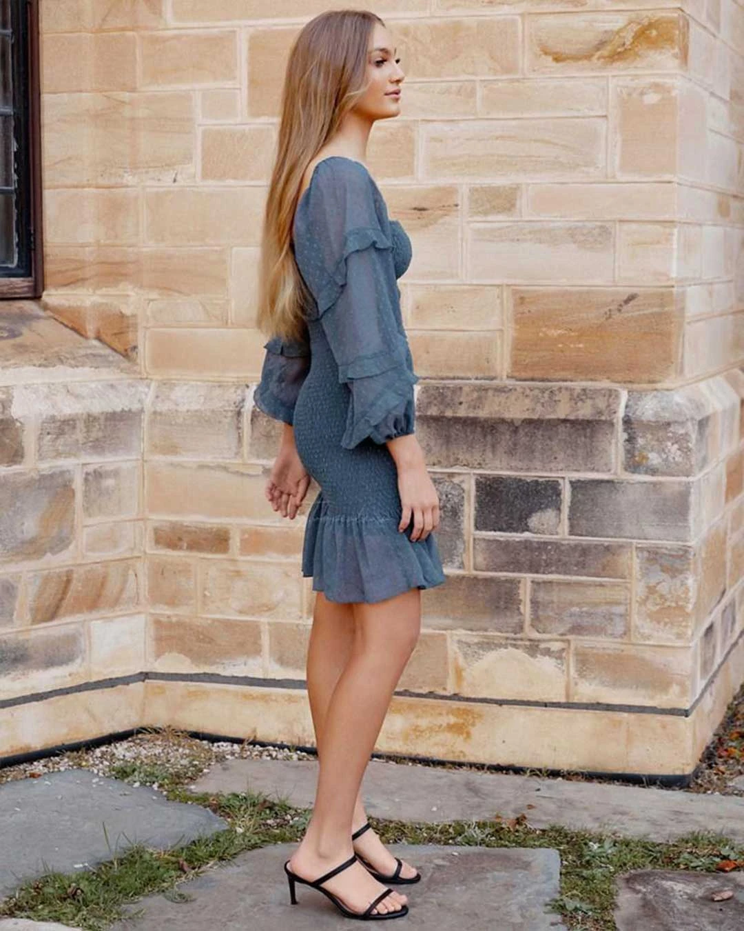 Gail Dress - Steel Blue 5 Gail Dress - Steel Blue - Image 3