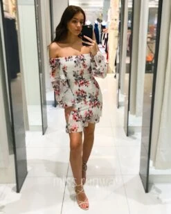 Gail Floral Dress - White Print