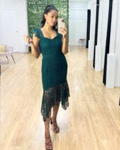 Giselle Lace Midi Dress - Emerald Green 14 Giselle Lace Midi Dress - Emerald Green -Curvy Charm Store Giselle Lace Midi Dress Emerald Green 5