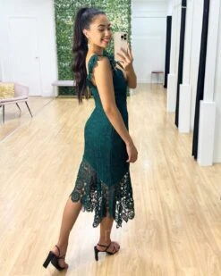 Giselle Lace Midi Dress - Emerald Green 12 Giselle Lace Midi Dress - Emerald Green -Curvy Charm Store Giselle Lace Midi Dress Emerald Green 6