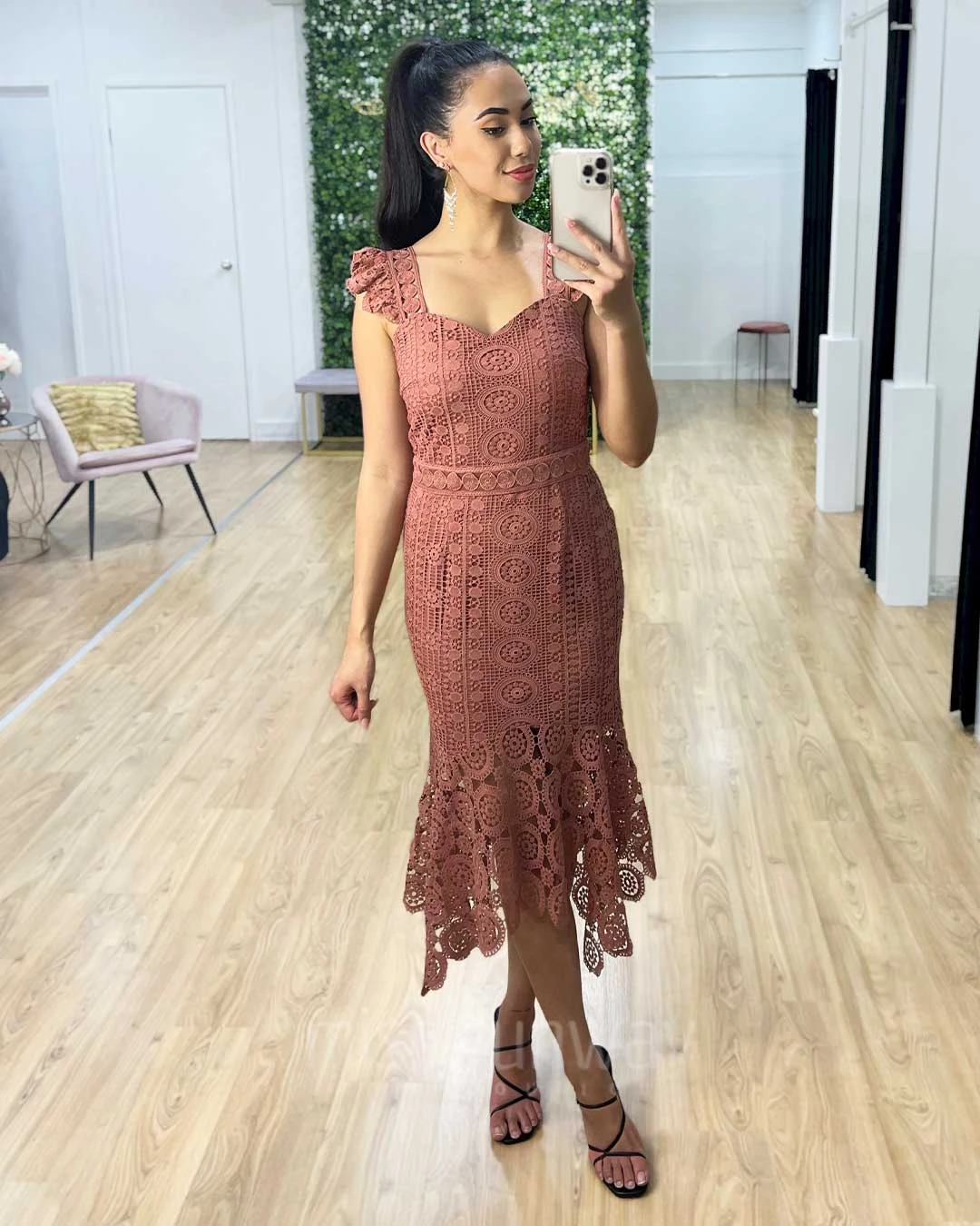 Giselle Lace Midi Dress - Mauve 6 Giselle Lace Midi Dress - Mauve - Image 4