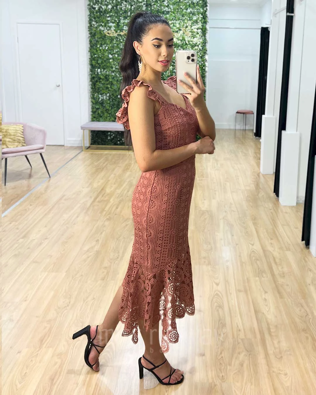 Giselle Lace Midi Dress - Mauve 5 Giselle Lace Midi Dress - Mauve - Image 3