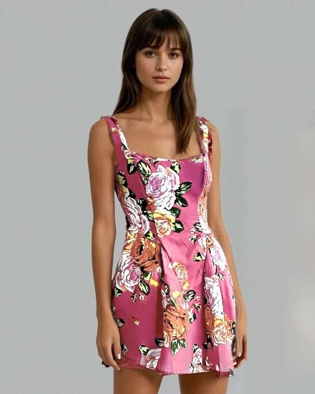 Haisley Mini Dress - Pink Floral 3 Haisley Mini Dress - Pink Floral
