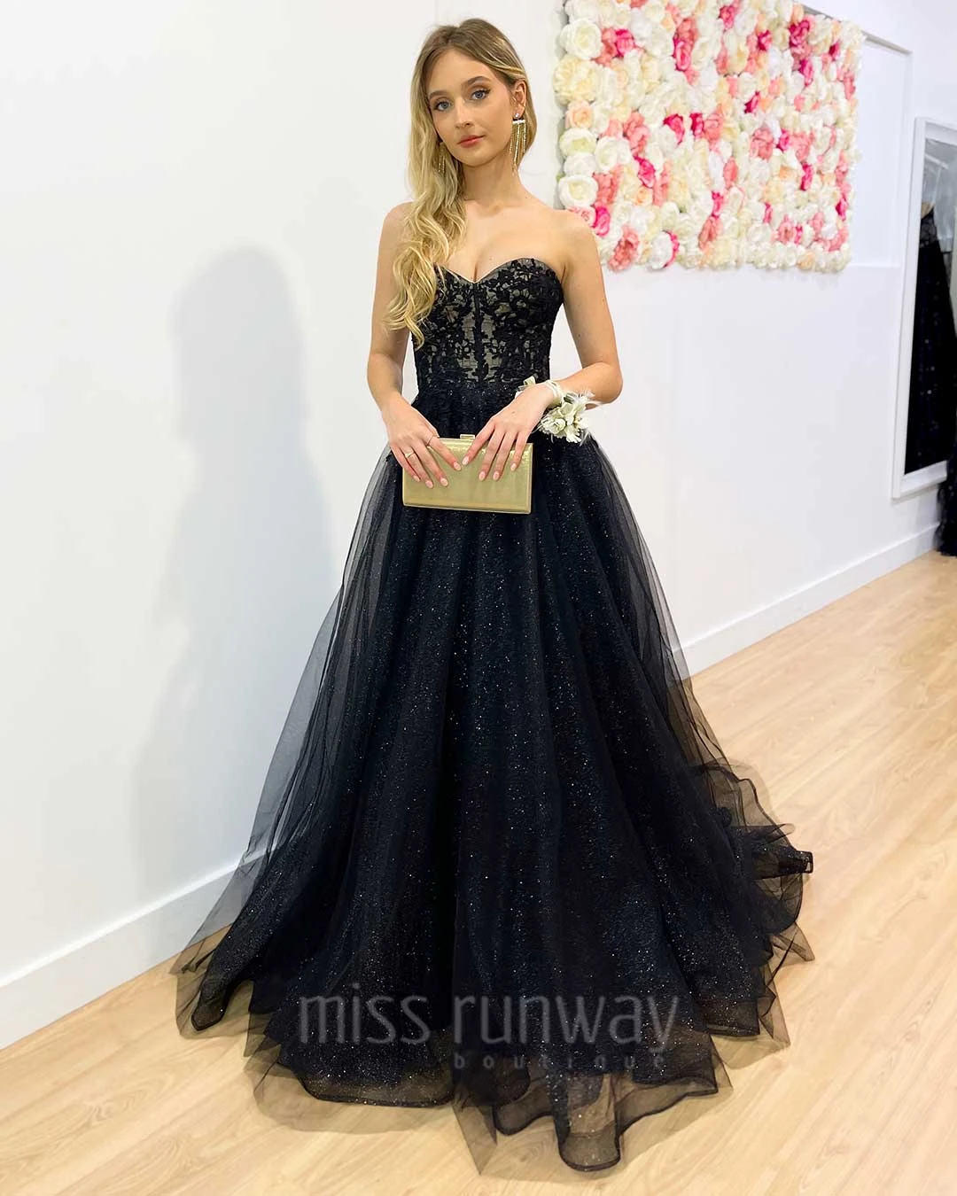 Hailey Tulle Glitter Gown - Black 4 Hailey Tulle Glitter Gown - Black - Image 2