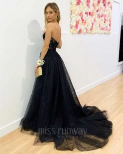 Hailey Tulle Glitter Gown - Black 13 Hailey Tulle Glitter Gown - Black -Curvy Charm Store Hadley Tulle Glitter Gown Black 2