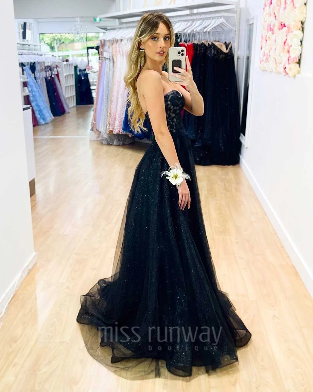 Hailey Tulle Glitter Gown - Black 10 Hailey Tulle Glitter Gown - Black - Image 8