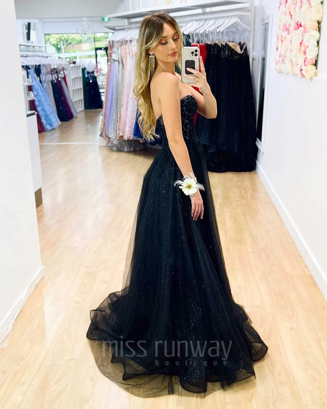 Hailey Tulle Glitter Gown - Black 8 Hailey Tulle Glitter Gown - Black - Image 6