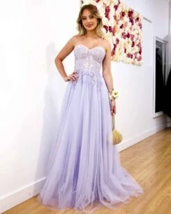 Hailey Tulle Glitter Gown - Lilac 18 Hailey Tulle Glitter Gown - Lilac -Curvy Charm Store Hadley Tulle Glitter Gown Front 2 Lilac