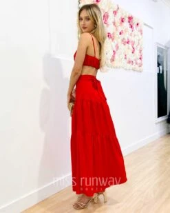 Heloise Top - Red -Curvy Charm Store Heloise Top and Skirt Red 1