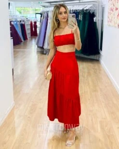 Heloise Top - Red -Curvy Charm Store Heloise Top and Skirt Red 5