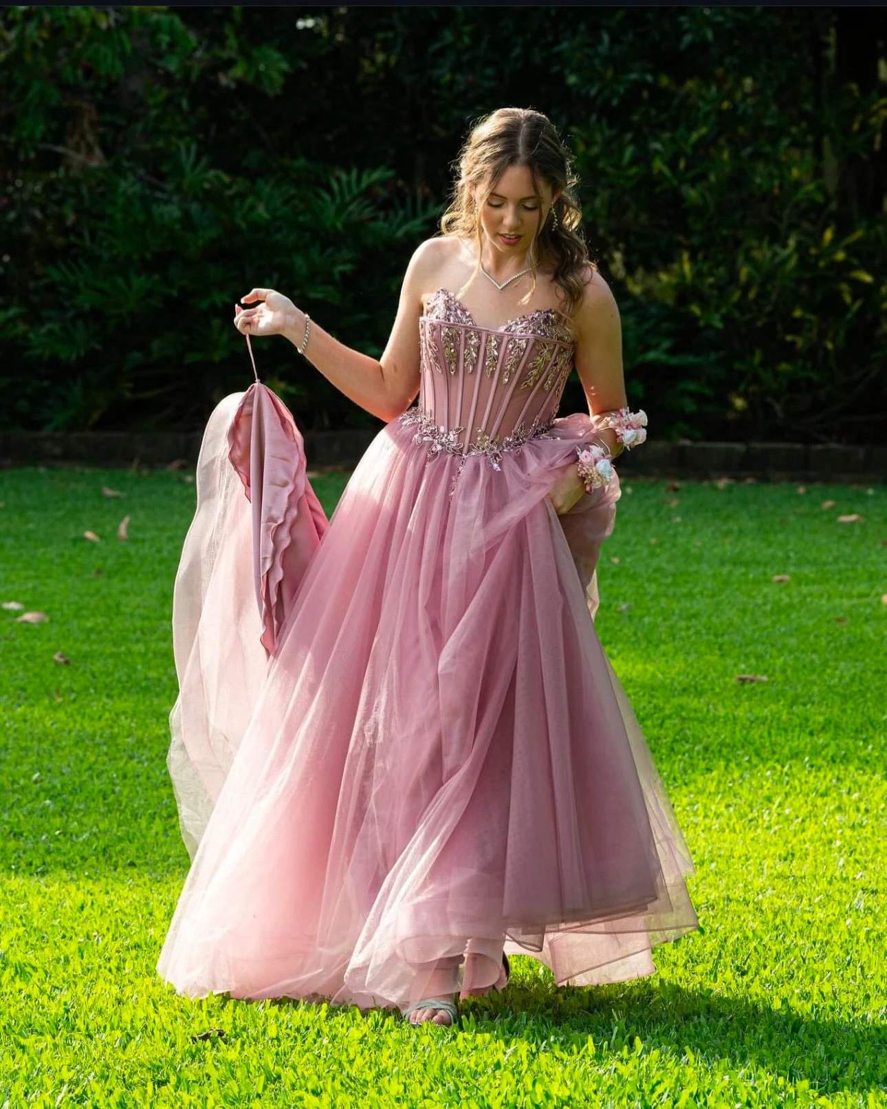 Aurora Strapless Corset Gown - Rose 4 Aurora Strapless Corset Gown - Rose - Image 2