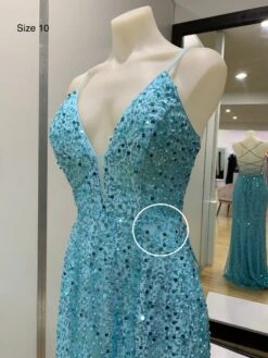 Paige Sequin Gown - Aqua Blue [SAMPLE] -Curvy Charm Store IMG 5076